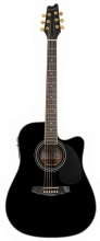 DD44SCE-BLK Dreadnought - Steel String with Electronics - Black image