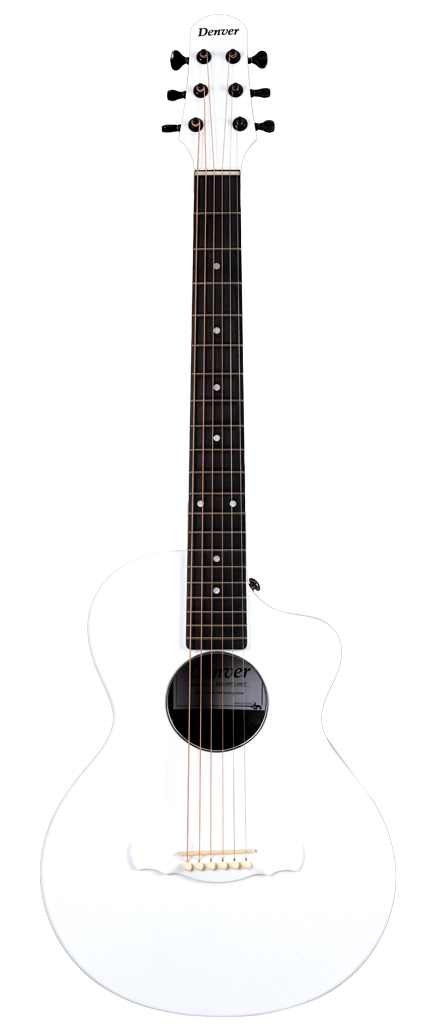 image 1 DEN-WPG-WHT Weatherproof Carbon Fiber Guitar - Steel String - White